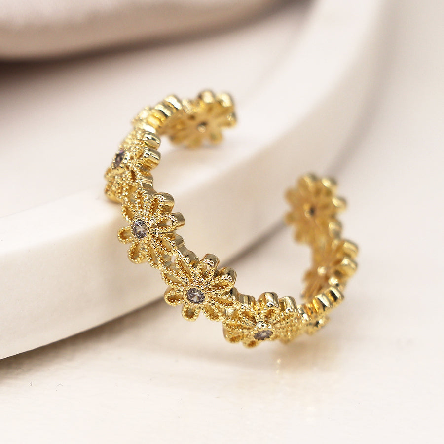Crystal Flower Ring