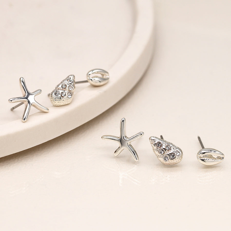 Seashell Studs 3 Pack
