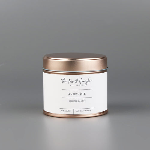 Rose Gold Tin Candle (Angel Oil)