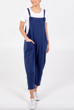 Load image into Gallery viewer, Bow Detail Plain Dungarees (Navy)