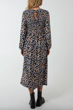 Load image into Gallery viewer, Shirred Smock Floral Midi Dress