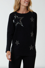 Load image into Gallery viewer, Star Sequin Batwing Jumper (Black)