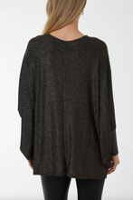 Load image into Gallery viewer, Round Neck Oversized Glitter Top (Bronze)