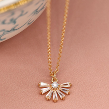 Load image into Gallery viewer, Crystal Deco Fan Necklace