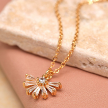 Load image into Gallery viewer, Crystal Deco Fan Necklace