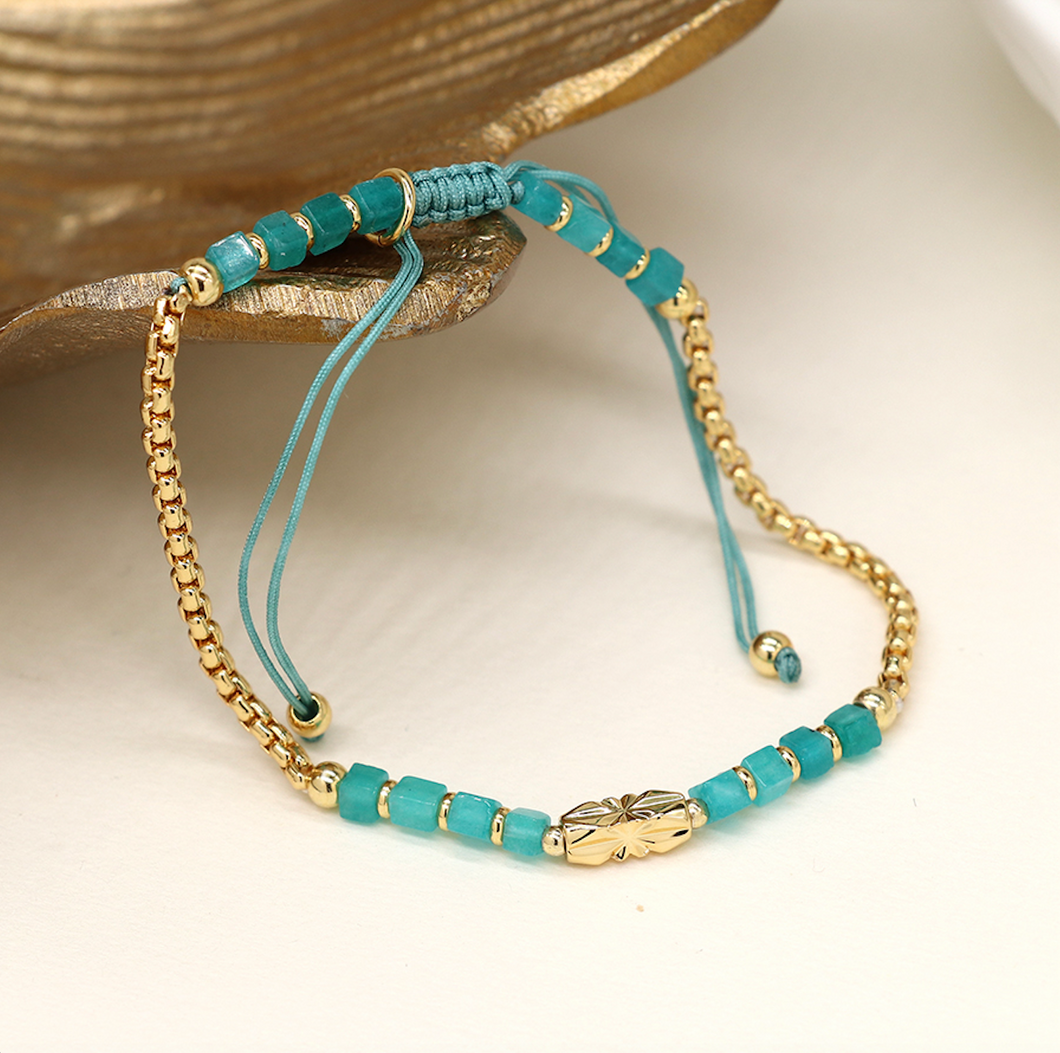 Aqua Beaded Bracelet