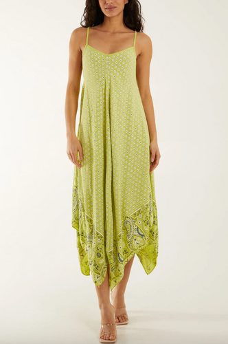 Hanky Hem Sun Dress (Lime)