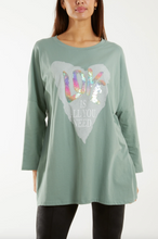 Load image into Gallery viewer, &#39;Love&#39; Rainbow Sequin Top (colour options)