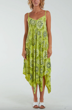 Load image into Gallery viewer, Tribal Hanky Hem Sun Dress (Lime)