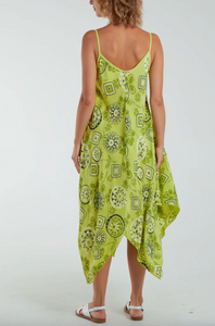 Tribal Hanky Hem Sun Dress (Lime)