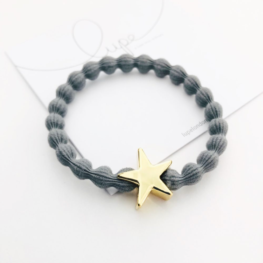 Hair Tie (Gold Star/Dark Grey)