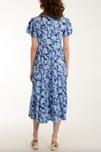 Load image into Gallery viewer, Angel Sleeve Leaf print Midi Dress