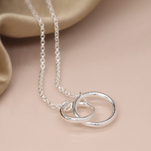 Load image into Gallery viewer, Silver Linked Double Hoop Necklace