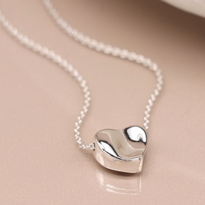 Silver Wavy Heart Necklace