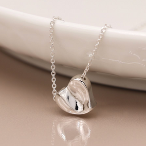 Silver Wavy Heart Necklace