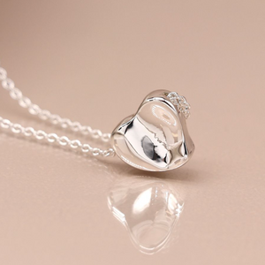 Silver Wavy Heart Necklace