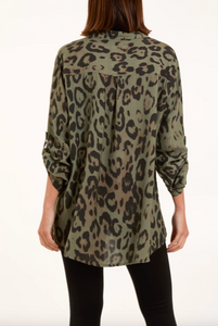 Leopard Print Blouse (Khaki)