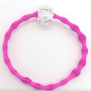 Hair Tie (Buddha Charm/Neon Pink)