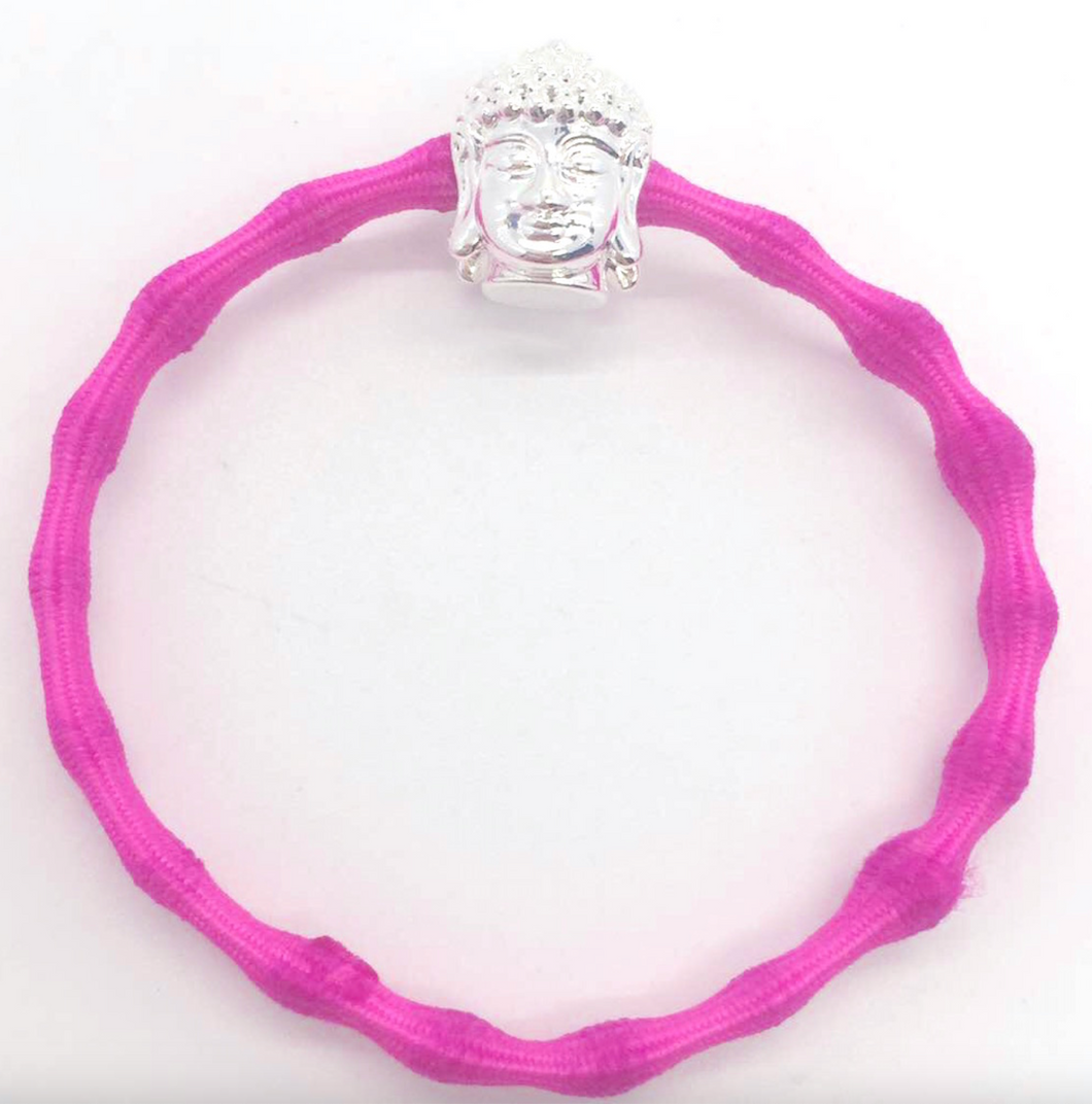 Hair Tie (Buddha Charm/Neon Pink)