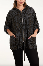 Load image into Gallery viewer, Animal print Zip Light Jacket (Charcoal)