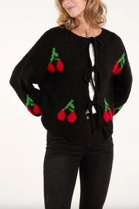 Cherry Cardigan (Black)