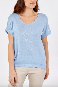 Silver Splatter T-Shirt (Light Blue)