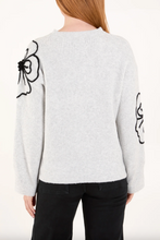 Load image into Gallery viewer, Flower Sleeve Embroidery Jumper (Grey)