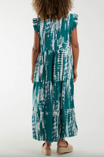 Load image into Gallery viewer, Frill Sleeve Tiered Dress (Bottle Green)