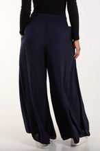 Load image into Gallery viewer, Leopard Print Elasticated Waist Wide Leg Trousers (Navy)