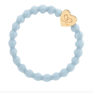 Gold Heart Hair Tie (Sky Blue)