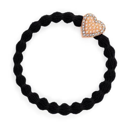 Bling Heart Hair Tie (Black)