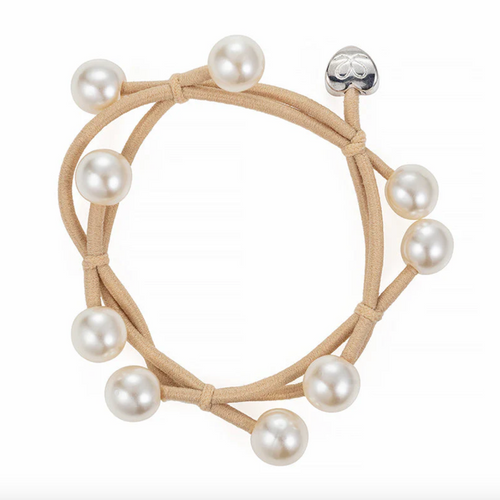 Pearl Cluster Hair Tie (Beige)