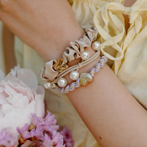 Pearl Cluster Hair Tie (Beige)