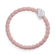 Load image into Gallery viewer, Silver Leaf Hair Tie (Soft Pink)