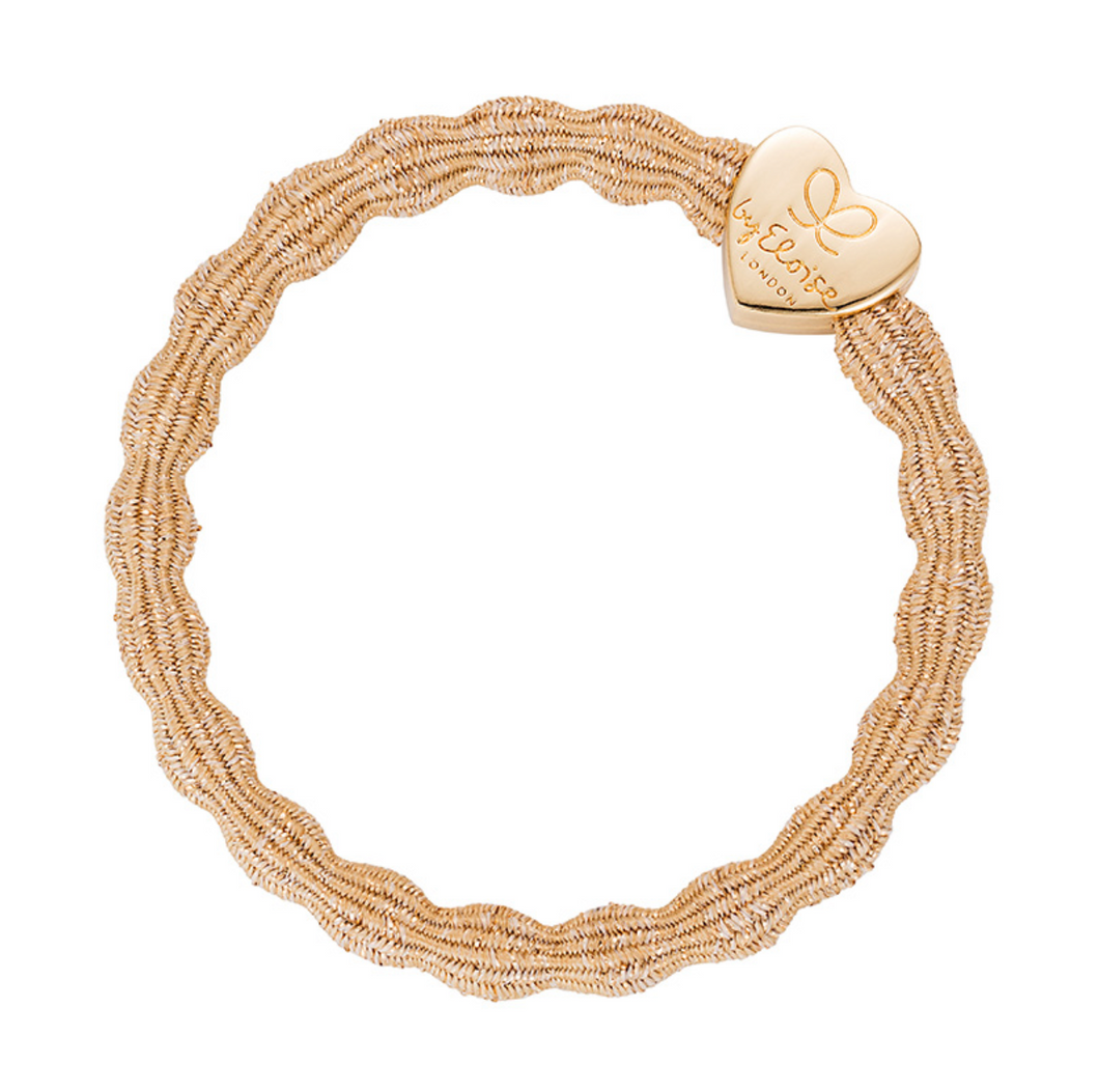 Gold Heart Hair Tie (Metallic Gold)