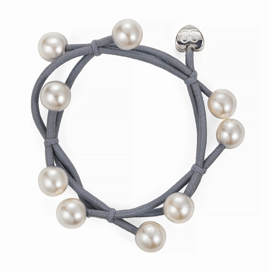 Pearl Cluster Hair Tie (Storm Grey)