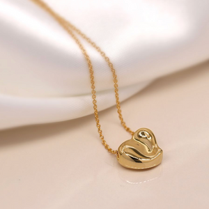 Gold Wavy Heart Necklace