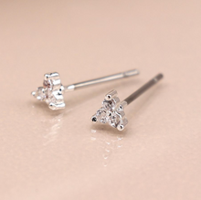 Load image into Gallery viewer, Silver Triangle and Triple Star Earrings