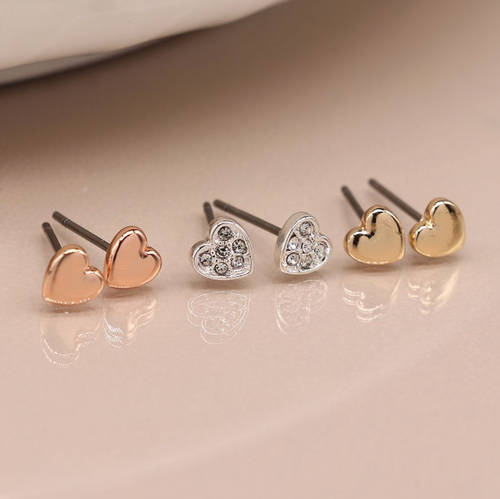 Triple Heart Studs