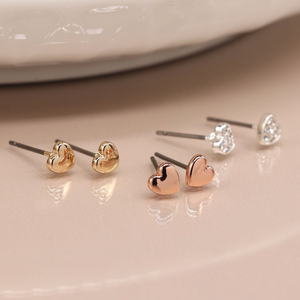 Triple Heart Studs