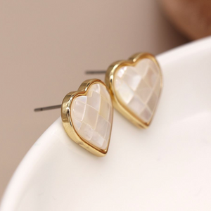 Golden Heart Shell Earrings