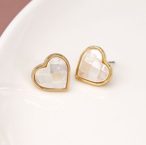 Golden Heart Shell Earrings