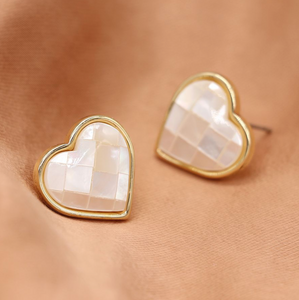 Golden Heart Shell Earrings