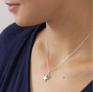 Gold & Silver Double Star Necklace