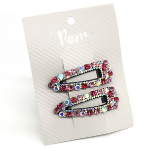 Clips - Pink Crystal Hair Clip Duo