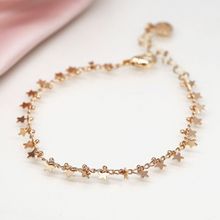 Load image into Gallery viewer, Gold Multi Star &amp; Tiny Bead Chain Bracelet