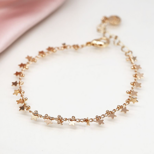 Gold Multi Star & Tiny Bead Chain Bracelet