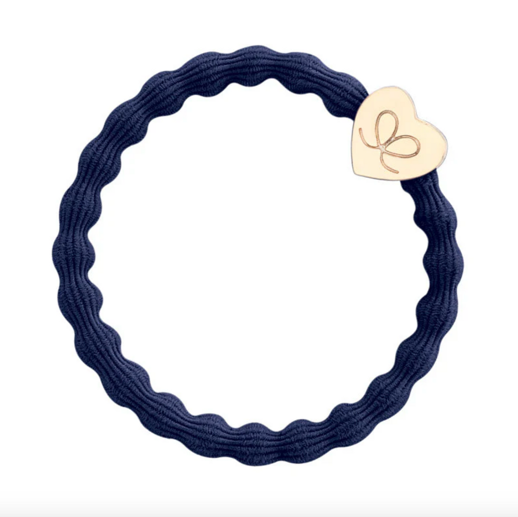 Bangle Band - Gold Heart (Navy Blue)