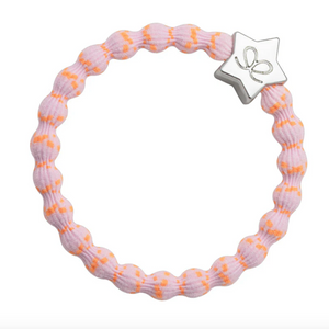 Bangle Band - Silver Star (Neon Orange & Pink)