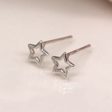 Load image into Gallery viewer, Open Star Stud Earrings (Sterling Silver)